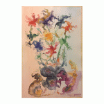 Dans of flowers, 12×18 inch, Watercolours SKU 4042 (1)
