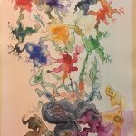 Dans of flowers, 12×18 inch, Watercolours SKU 4042 (3)