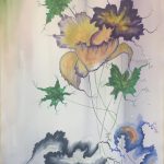 The violet flowers, 15×22 inch, watercolours SKU 4075 (1)