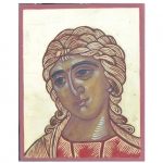 Head of Angel, eggs-tempera on wood, with gold leafs, SKU 5001, 9.5×12 (5)