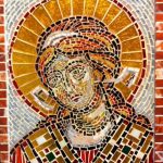 The Angel, mosaic with color glass and gold leaf 24k, 12×16 (2)